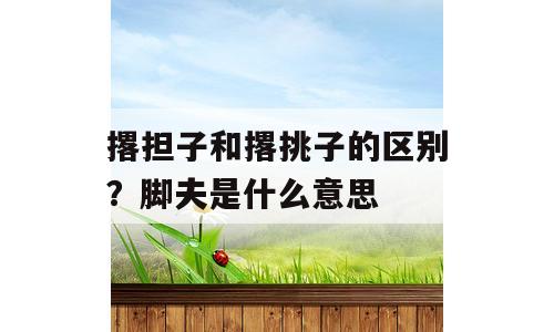 撂担子和撂挑子的区别？脚夫是什么意思