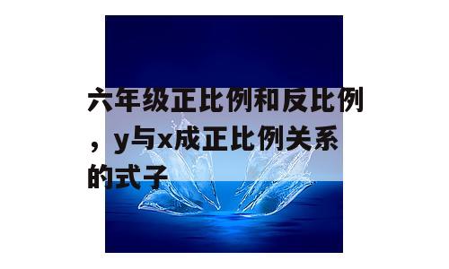 六年级正比例和反比例，y与x成正比例关系的式子