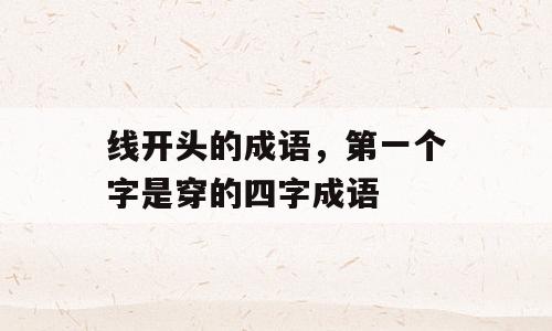 线开头的成语，第一个字是穿的四字成语
