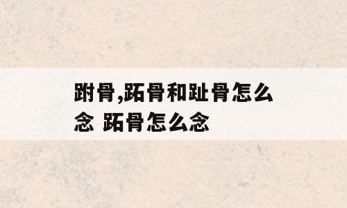 跗骨,跖骨和趾骨怎么念 跖骨怎么念