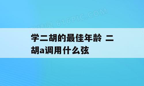 学二胡的最佳年龄 二胡a调用什么弦