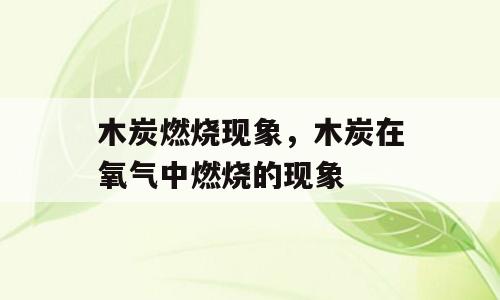 木炭燃烧现象，木炭在氧气中燃烧的现象