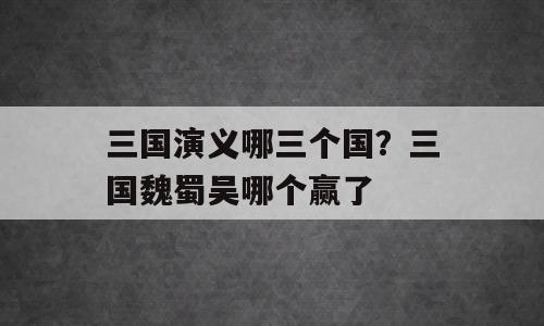 三国演义哪三个国？三国魏蜀吴哪个赢了
