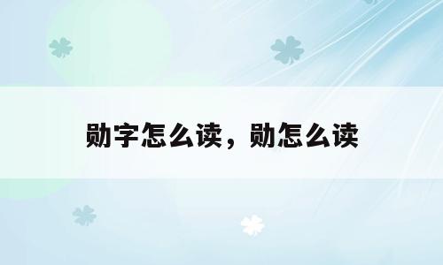 勋字怎么读，勋怎么读