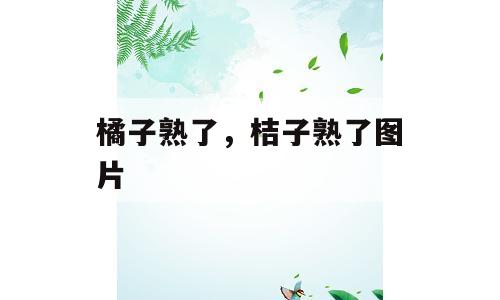 橘子熟了，桔子熟了图片