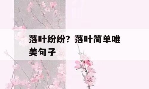 落叶纷纷？落叶简单唯美句子
