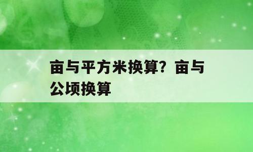 亩与平方米换算？亩与公顷换算
