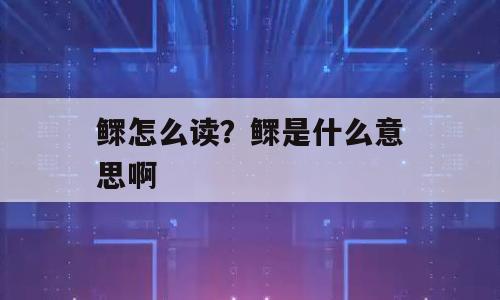 鳏怎么读？鳏是什么意思啊