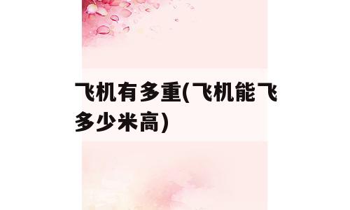 飞机有多重(飞机能飞多少米高)