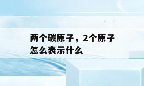 两个碳原子，2个原子怎么表示什么
