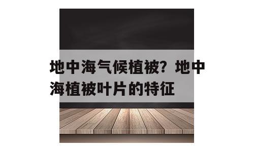 地中海气候植被？地中海植被叶片的特征