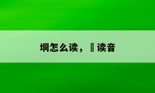 垌怎么读，淰读音