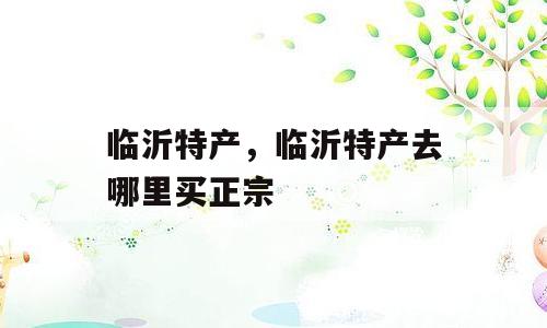 临沂特产，临沂特产去哪里买正宗