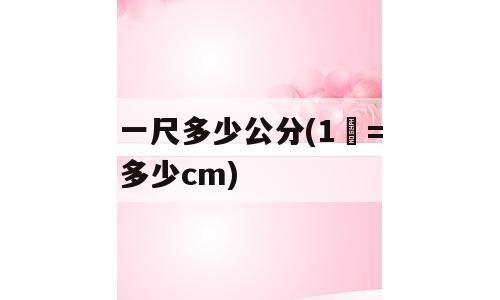 一尺多少公分(1㎜=多少cm)