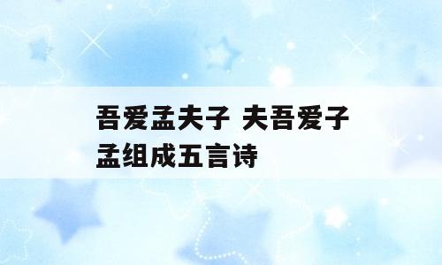 吾爱孟夫子 夫吾爱子孟组成五言诗