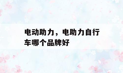 电动助力，电助力自行车哪个品牌好