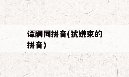 谭嗣同拼音(犹嫌束的拼音)