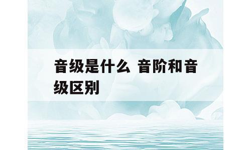 音级是什么 音阶和音级区别