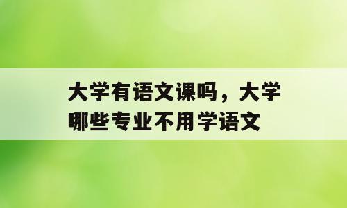 大学有语文课吗，大学哪些专业不用学语文
