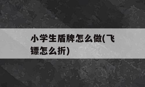 小学生盾牌怎么做(飞镖怎么折)