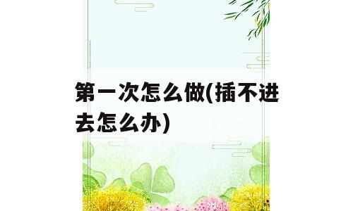 第一次怎么做(插不进去怎么办)