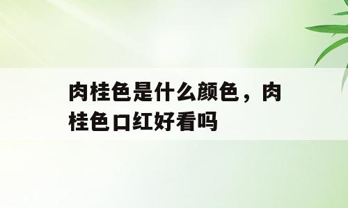 肉桂色是什么颜色，肉桂色口红好看吗