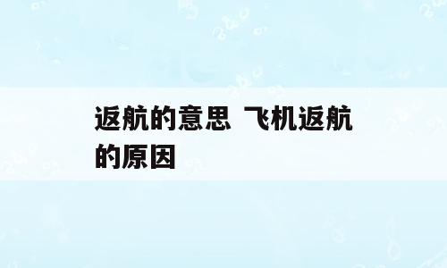返航的意思 飞机返航的原因