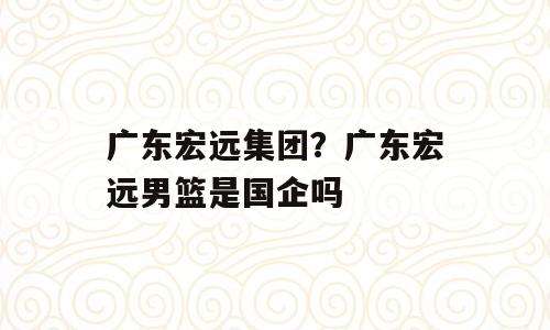 广东宏远集团？广东宏远男篮是国企吗