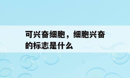 可兴奋细胞，细胞兴奋的标志是什么