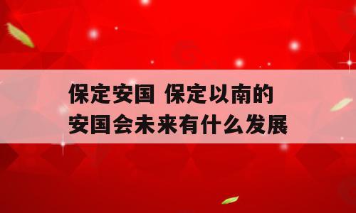 保定安国 保定以南的安国会未来有什么发展