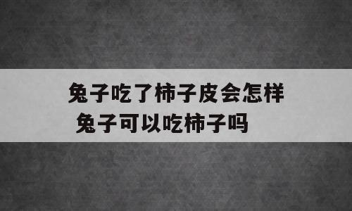 兔子吃了柿子皮会怎样 兔子可以吃柿子吗