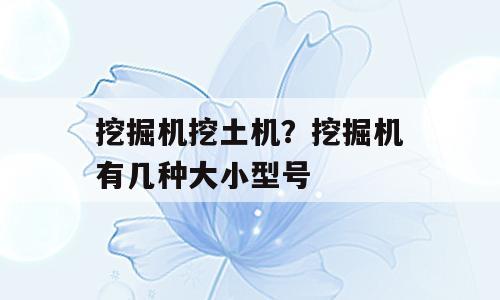 挖掘机挖土机？挖掘机有几种大小型号