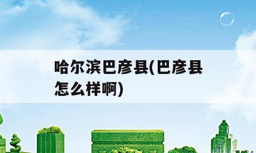 哈尔滨巴彦县(巴彦县怎么样啊)