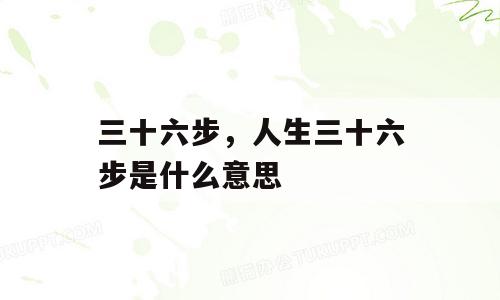 三十六步，人生三十六步是什么意思