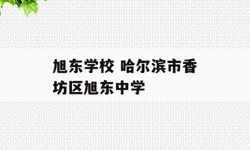 旭东学校 哈尔滨市香坊区旭东中学