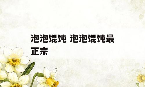 泡泡馄饨 泡泡馄饨最正宗