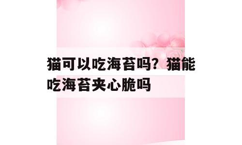 猫可以吃海苔吗？猫能吃海苔夹心脆吗