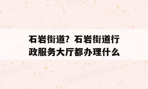 石岩街道？石岩街道行政服务大厅都办理什么