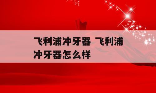 飞利浦冲牙器 飞利浦冲牙器怎么样