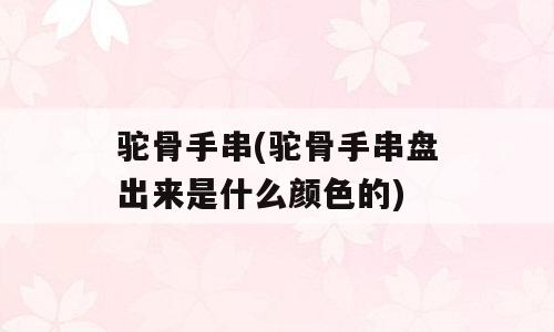 驼骨手串(驼骨手串盘出来是什么颜色的)