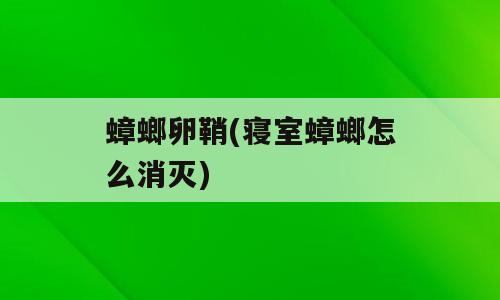 蟑螂卵鞘(寝室蟑螂怎么消灭)