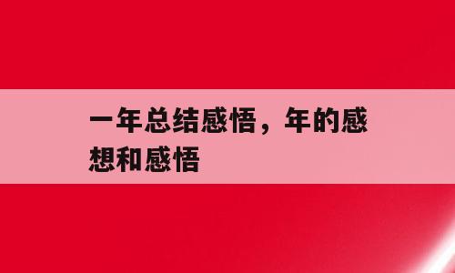 一年总结感悟，年的感想和感悟