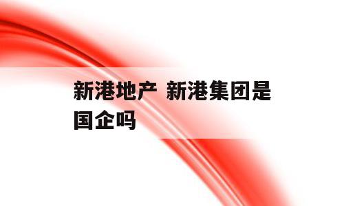 新港地产 新港集团是国企吗