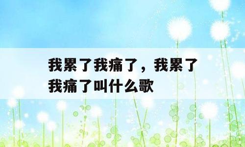 我累了我痛了，我累了我痛了叫什么歌