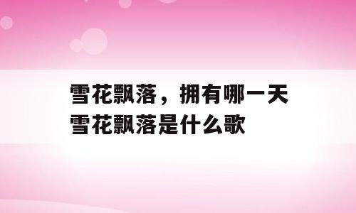 雪花飘落，拥有哪一天雪花飘落是什么歌
