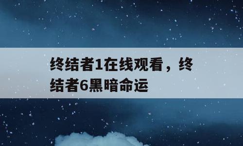 终结者1在线观看，终结者6黑暗命运