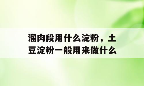 溜肉段用什么淀粉，土豆淀粉一般用来做什么