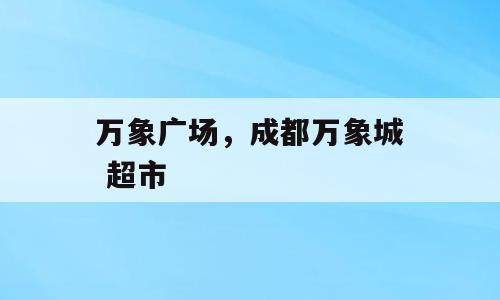 万象广场，成都万象城 超市