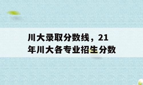 川大录取分数线，21年川大各专业招生分数