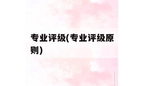 专业评级(专业评级原则)